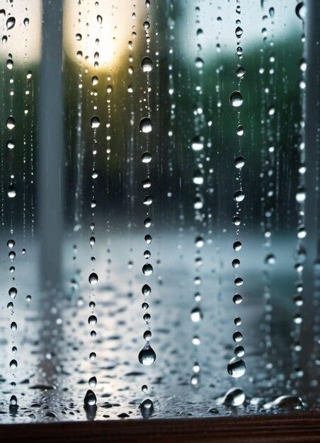 Fotomural Macro Gotas De Lluvia Sobre El Cristal De La Ventana Foto