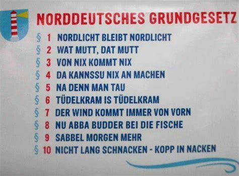 Norddeutsches Grundgesetz Heimat Hamburg Plattdeutsch Spruch