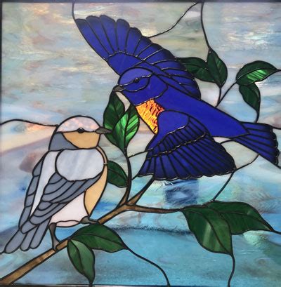 Western Bluebirds | Best Stained Glass Patterns