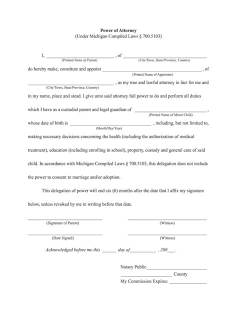 Simple Printable Guardian Form - Printable Forms Free Online