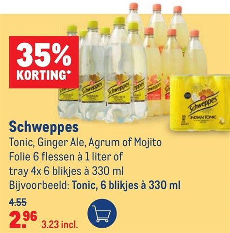 Schweppes 6 1L Of 4 6 Pack 330ml Aanbieding Bij Makro