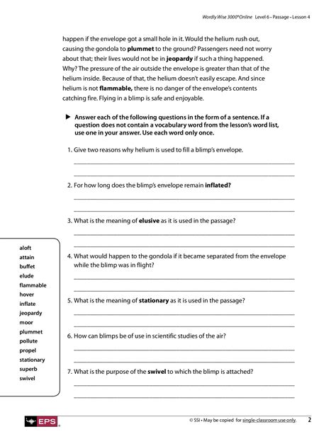 Wordly Wise Book Lesson E Answer Key Pdf