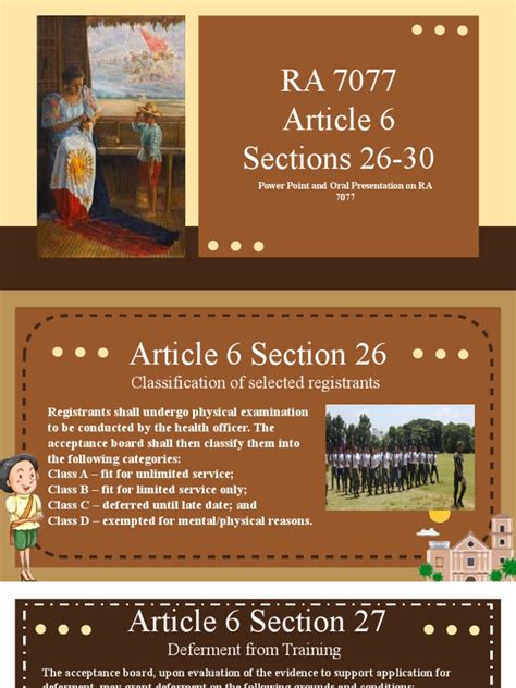 Ra 7077 Article 6 Sections 26 30 Power Point And Oral Presentation On