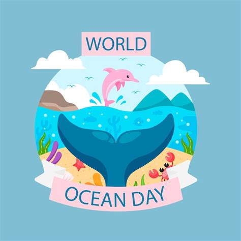 Premium Vector Flat Design World Oceans Day Illustration