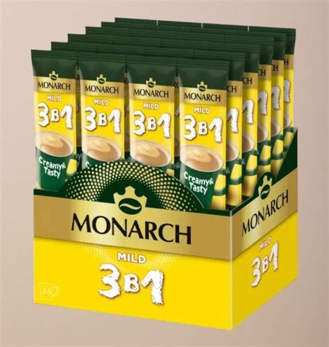 Кофе растворимый Monarch 3 в 1 Мягкий в пакетиках Монарх, 24 шт по 12 г ...