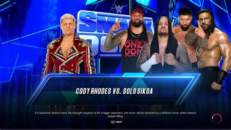 Cody Rhodes Vs Solo Sikoa Wwe Smackdown Friday March Wwe K