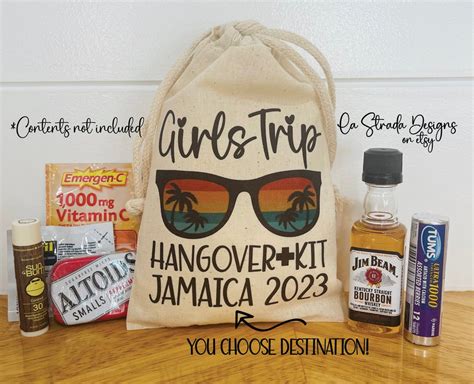 Girls Trip Hangover Kits Hangover Kit Bags Bachelorette Party Girls