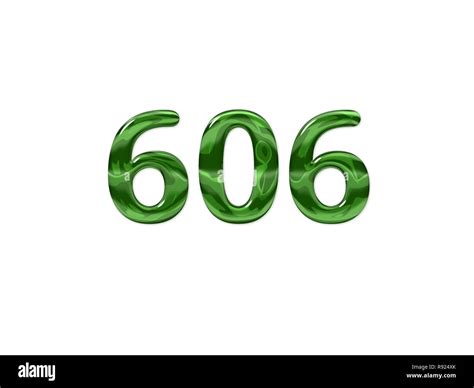 Green Number 606 isolated white background Stock Photo - Alamy