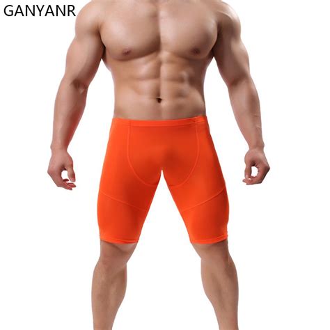 GANYANR Men Running Tights Compression Shorts Leggings Gym Sportswear