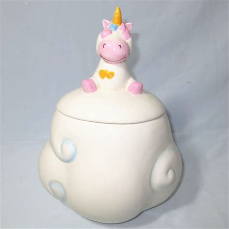 China Cute Unicorn Cookie Jar Ceramic Candy Cookie Jar With Unicorn