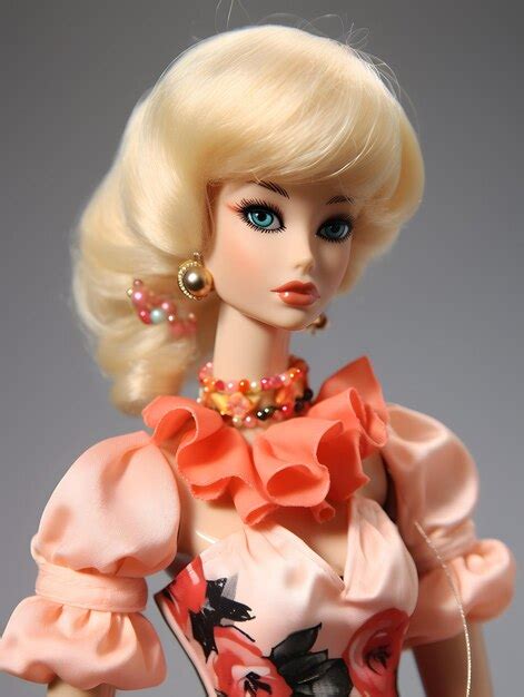 Premium AI Image Barbie Doll Pink Blonde Girl Background