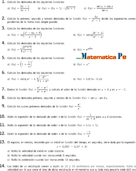 Ejercicios Resueltos De Derivadas Matematicas Algebra Ejercicios Images