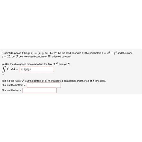 Solved 1 Point Suppose Vec F X Y Z X Y 3z Let W Chegg