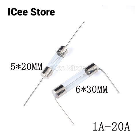 10Pcs Fast Blow Glass Fuse Axial Lead Tube 5x20mm 250V 1A 2A 3A 4A 5A 6