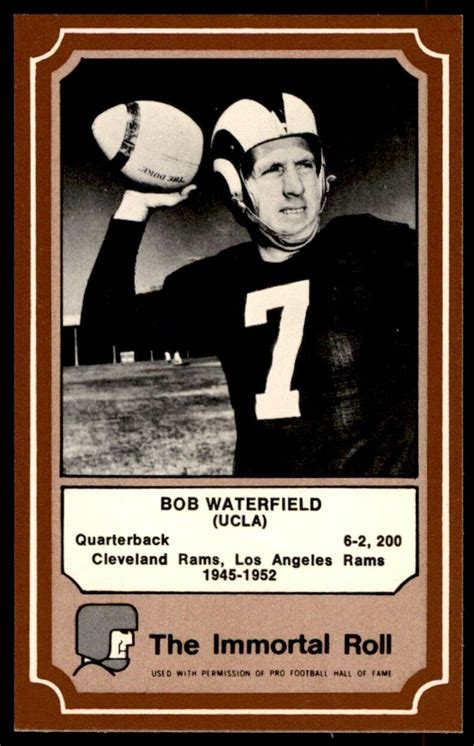 1975 Hall Of Fame Brown 48 Bob Waterfield Hof Rare Los Angeles Rams