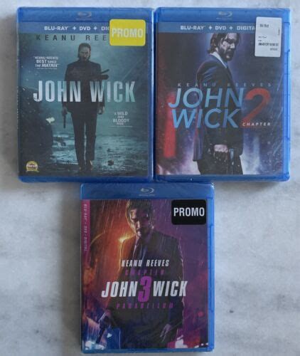 John Wick Chapters Lot Blu Ray Dvd New Keanu Reeves Ian Mcshane