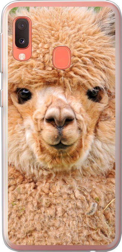 Samsung Galaxy A E Hoesje Alpaca Wol Bruin Siliconen