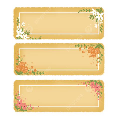 Name Tag Sticker PNG Picture, Printable Sticker Floral Vintage Name Tag ...