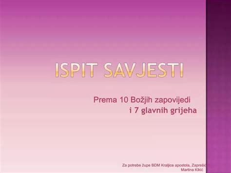 Ppt Ispit Savjesti Powerpoint Presentation Free Download Id957241