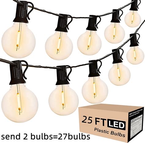 50FT/25FT G40 bulbs waterproof outdoor light string with Shatterproof ...