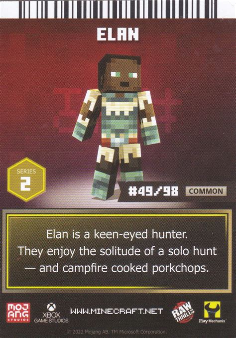 Minecraft Dungeons Arcade Series Card Skin Elan Arcade Game Cards