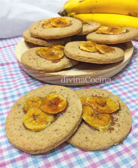 Receta Galletas De Plátano Rellenas De Chocolate Mis Recetas