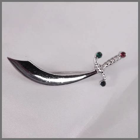 Vintage Scimitar Silver Tone Sword Pin Trifari Company 1960s Ruby Lane