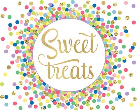 Sweet Treats Sign Printable Table Sign Favor Sign Rainbow And Etsy