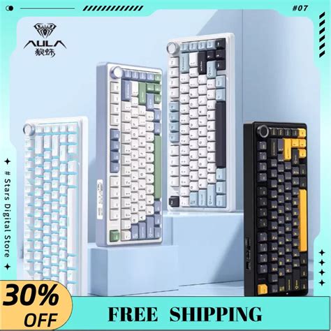 Aula F98Pro Wireless Mechanical Keyboard With Screen Three Mode RGB Gasket Structure Hot Swap