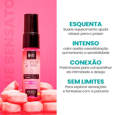 Gel Excitante Unissex Babalub Vibra Hot Sabor Chiclete G Intt Toque Sensato