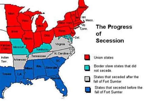 United States Map 1861 Secession