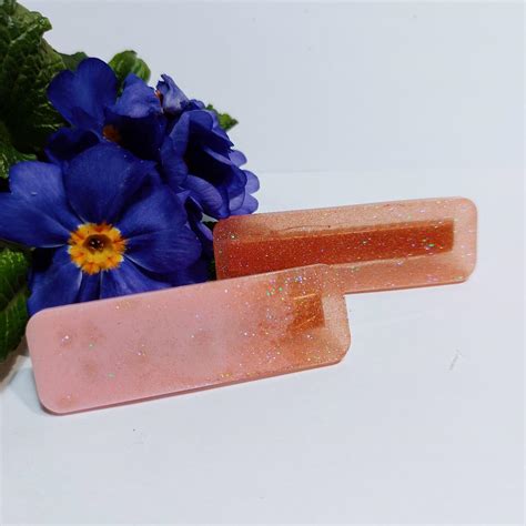 Beautiful Pink Nude Handmade Resin Hair Clips A Depop