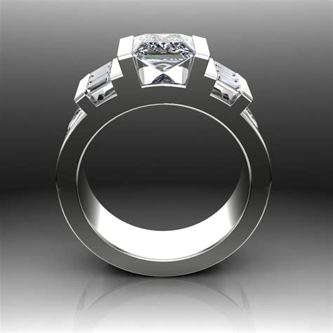 Luxury Diamond Same Sex Engagement Ring Dazzling Geometric Etsy