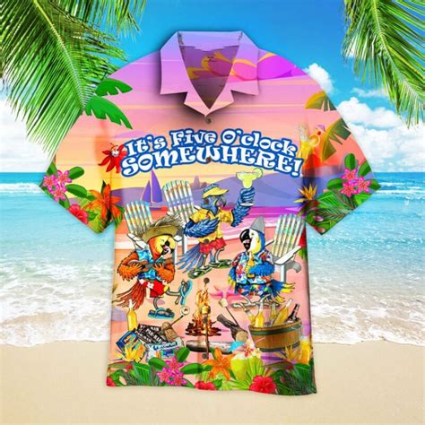 Its 5 Oclock Somewhere Parrot Hawaii Shirt Party Of Parrot Aloha Shirt