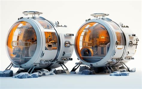 Premium AI Image | Life Support Systems for Space Habitat on a White ...