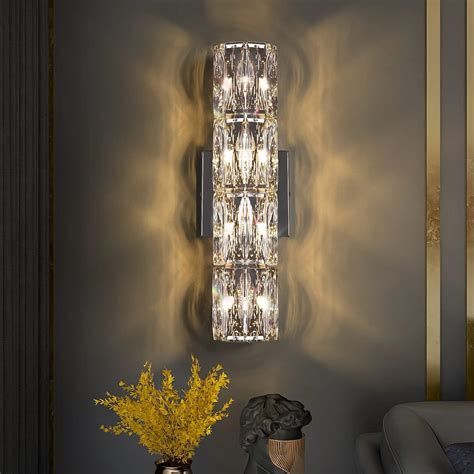 Crystal Wall Sconces Modern Luxury Wall Mount Lighting Chrome Indoor