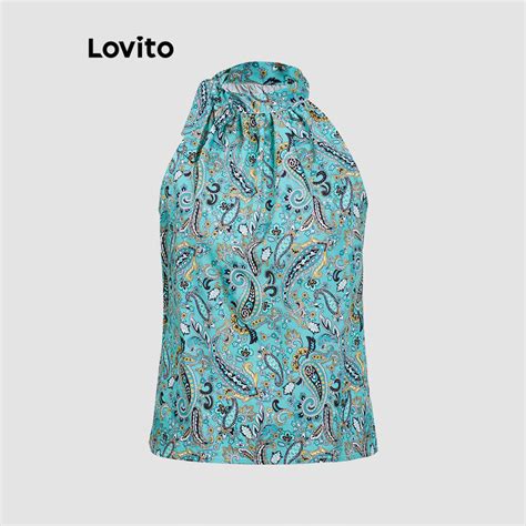 Lovito Casual Ditsy Floral Bow Front Tank Top Para Mulheres L120ED115