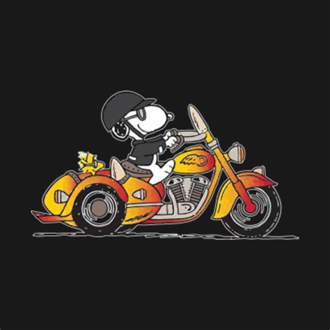 Snoopy Driving Motorcycle - Snoopy Motorcycle - T-Shirt | TeePublic