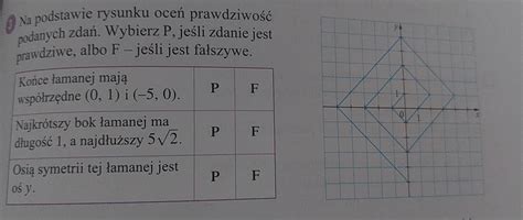 Na podstawie rysunku oceń prawdziwość podanych zdań wybierz p jeśli