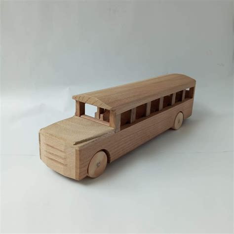 Wooden School Bus Toy Wooden Toy School Bus Original Wooden - Etsy