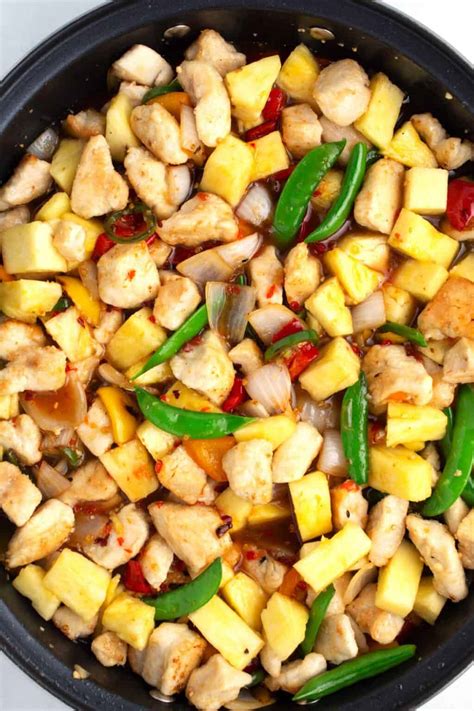 Pineapple Chicken Stir Fry Recipe Sweet And Spicy Borrowed Bites