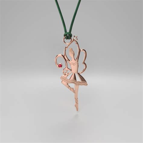 Lucky Charm 2023 Fairy Ballerina Pendant Green Cord Nadia Zachou