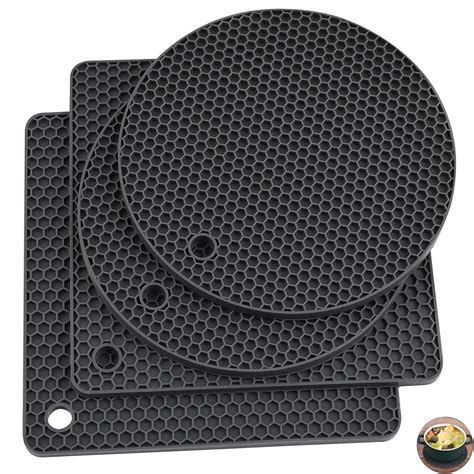 Amazon Spuvgvc Silicone Trivets For Hot Dishes Pots Pans Heat Resistant Mats Siliocne Pot