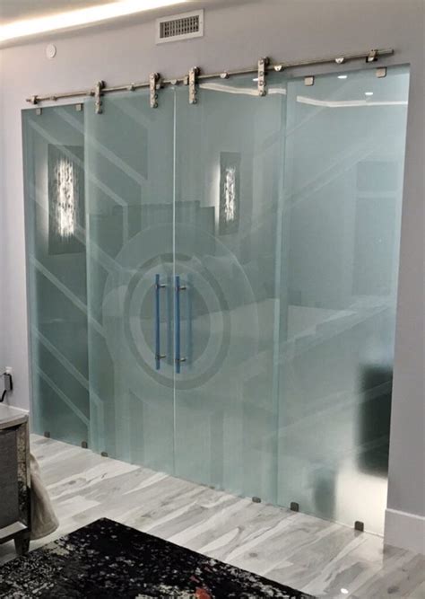 Frosted Glass Barn Door Sliding Glass Barn Doors Sans Soucie