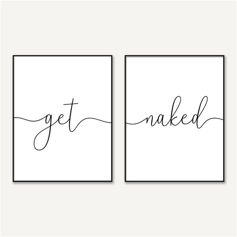 Get Naked Set Of 2 Printable Posters Quote Print Diptych Etsy