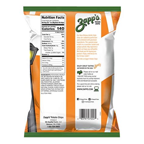 Zapps New Orleans Kettle Style Potato Chips Hotter N Hot Jalapeno Crunchy Chips With A