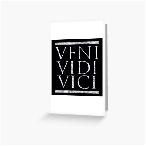 Veni Vidi Vici Roman Latin Quote Julius Caesar In Marble Greeting