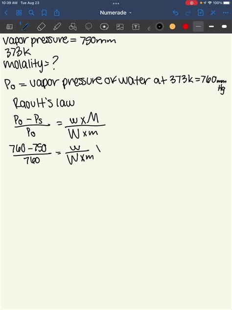 Solved The Vapour Pressure Of A Dilute Aqueous Solution Of Glucose Is