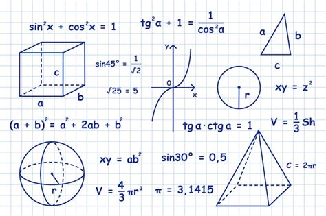 Premium Vector | Hand drawn math, geometry, trigonometry symbols. math ...