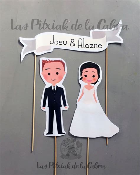 Topper Tarta Boda Personalizado Las Pitxiak De La Cabra